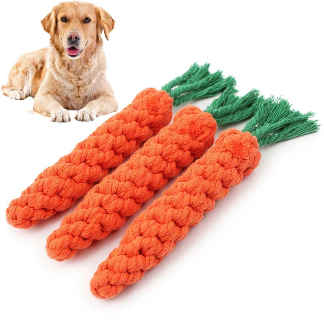 Juguete masticable con forma de zanahoria para perros