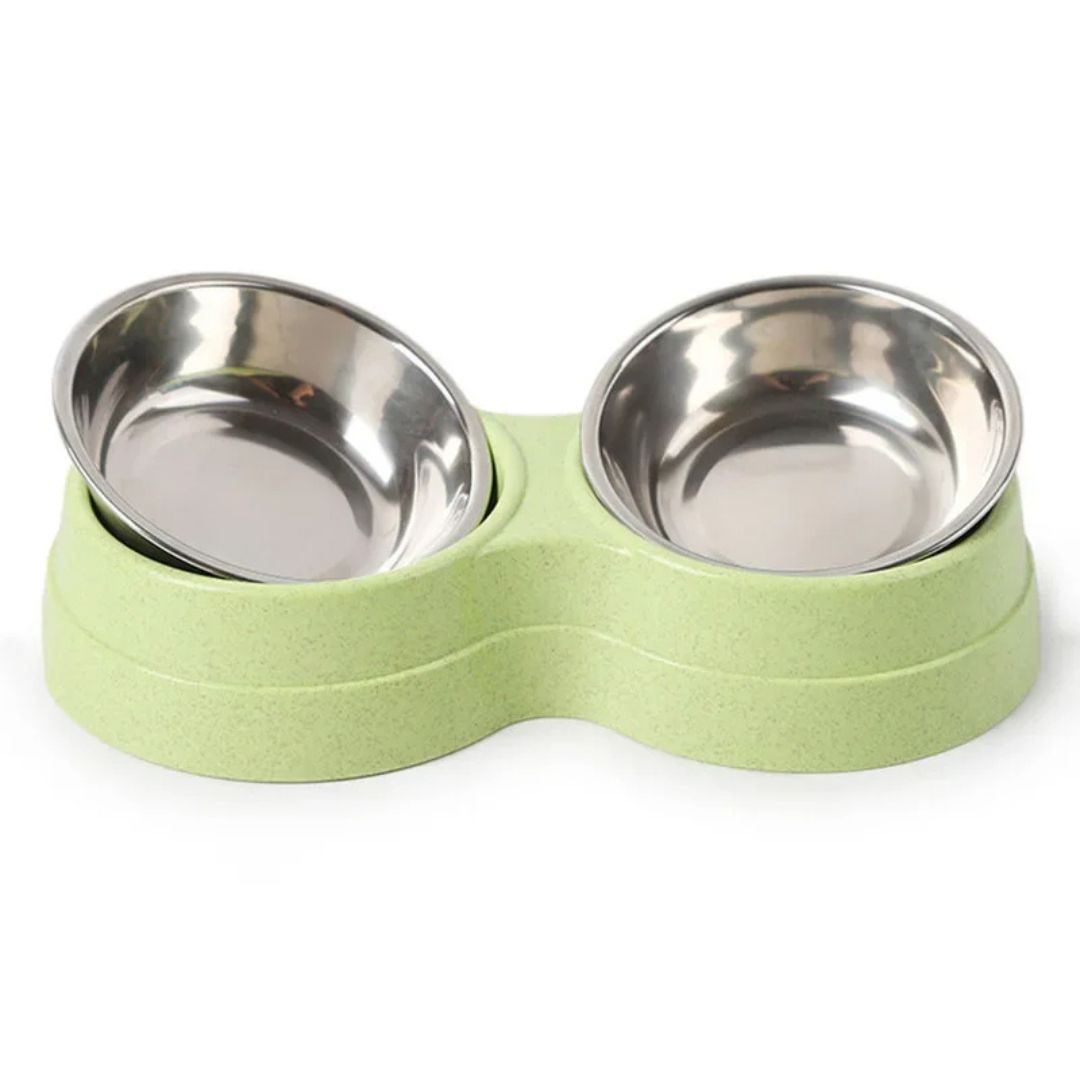 Cuencos dobles de acero inoxidable para perros
