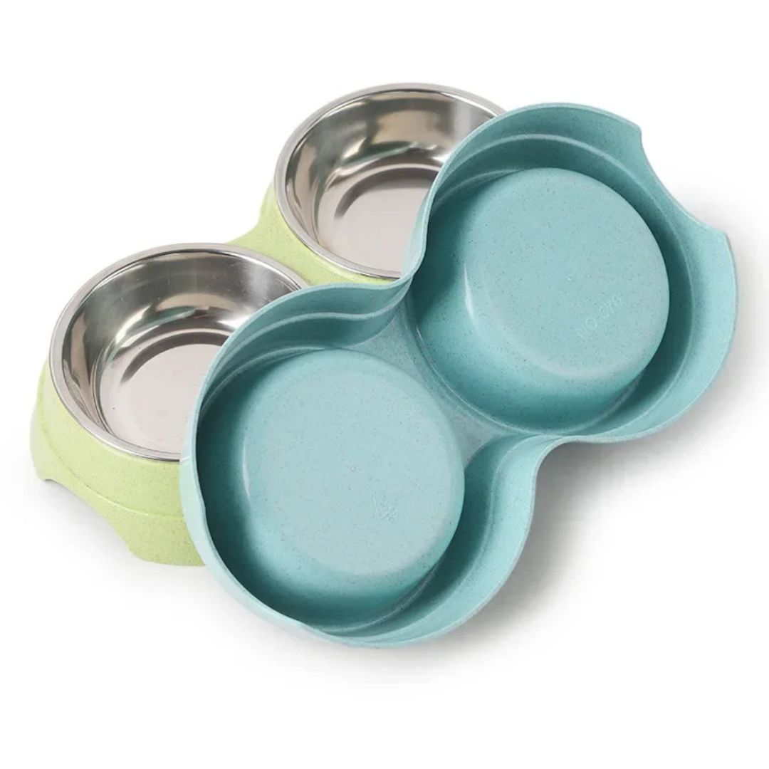Cuencos dobles de acero inoxidable para perros