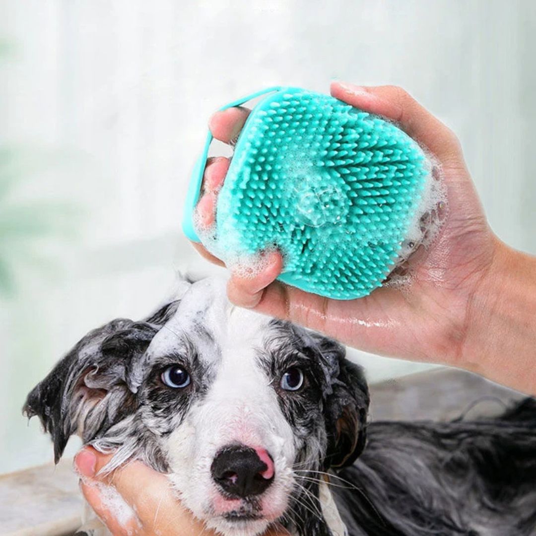 Cepillo de baño de silicona suave para perros