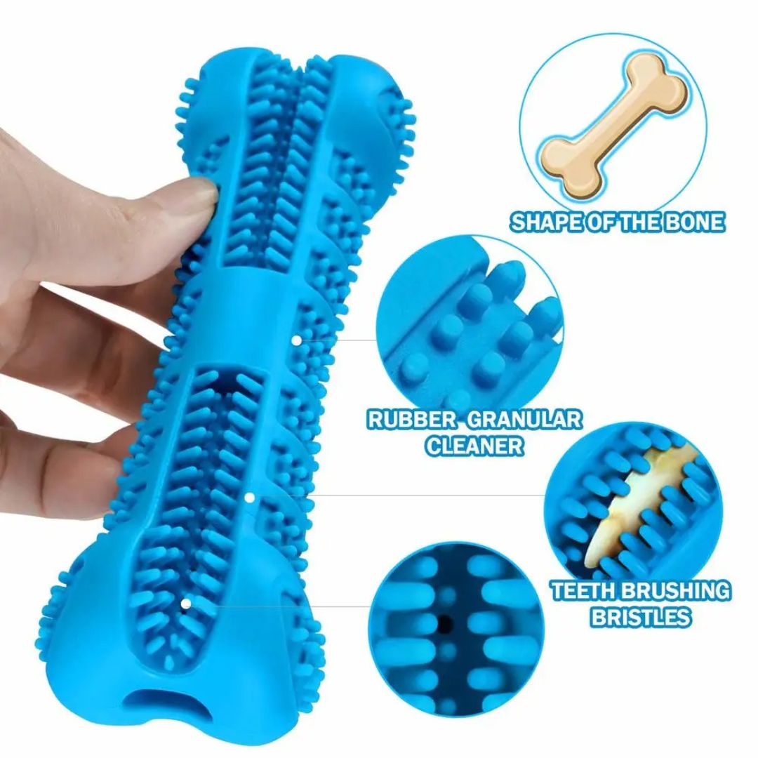 Cepillo dental masticable de goma suave para perros
