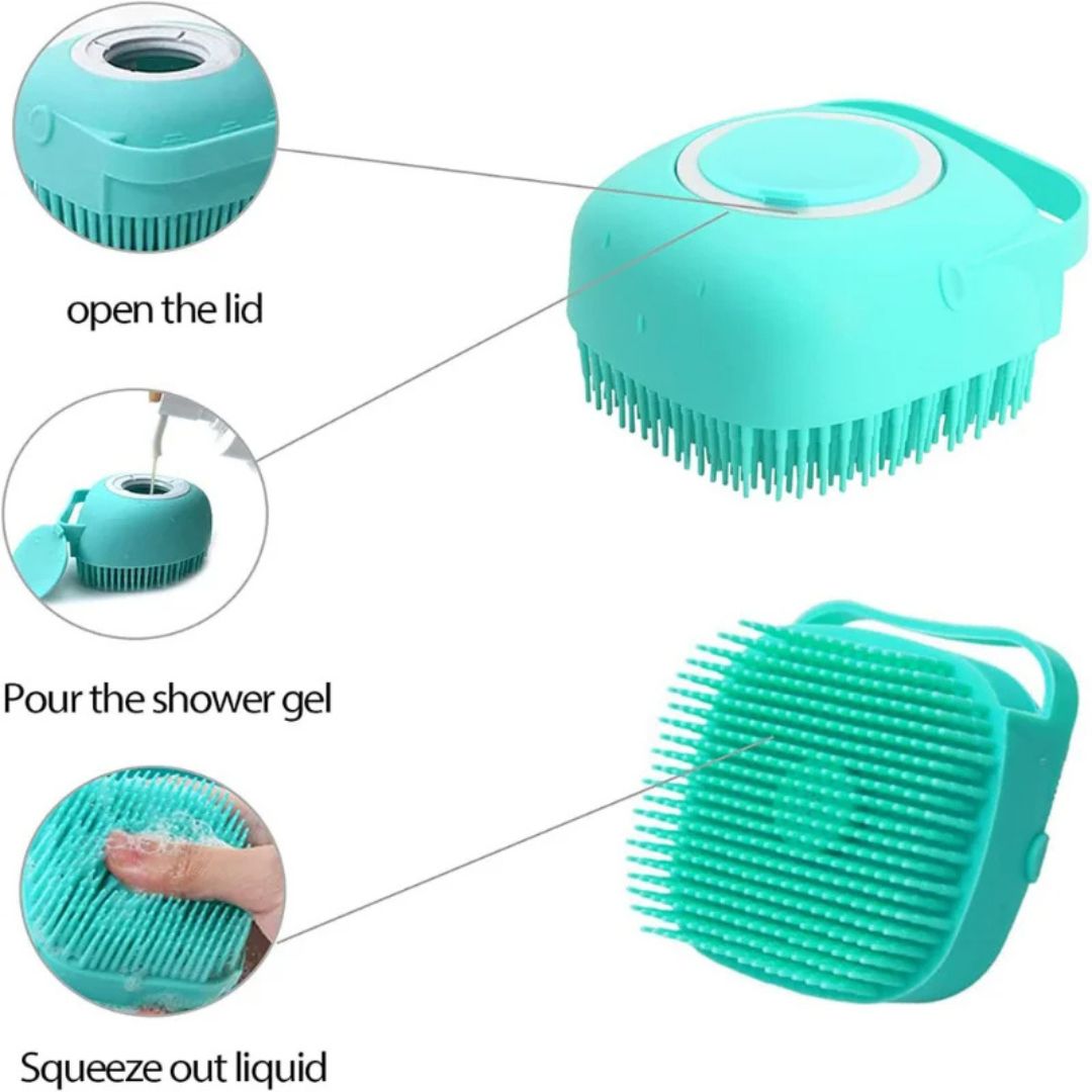 Cepillo de baño de silicona suave para perros