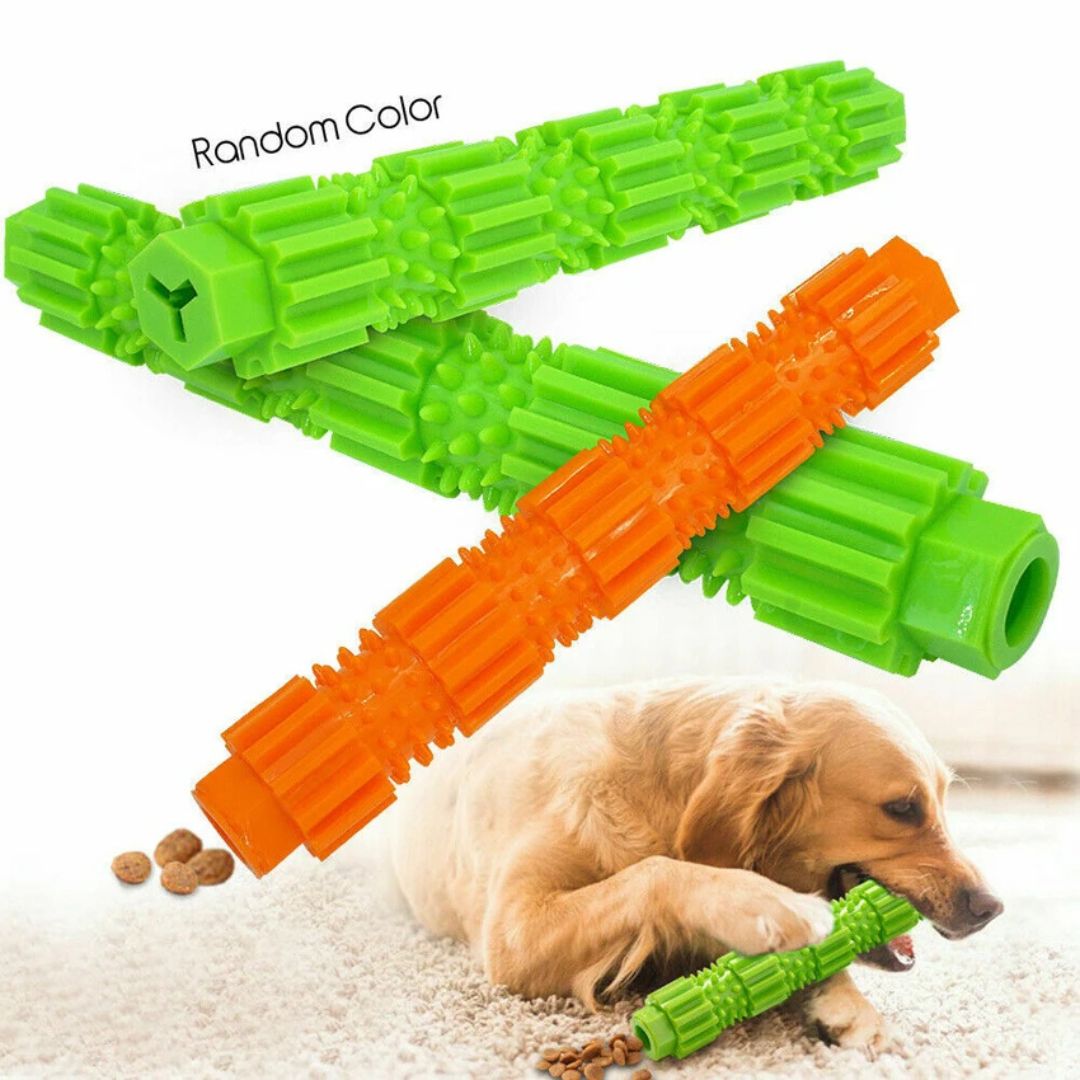 Juguete masticable para perros con dispensador de golosinas y chirrido