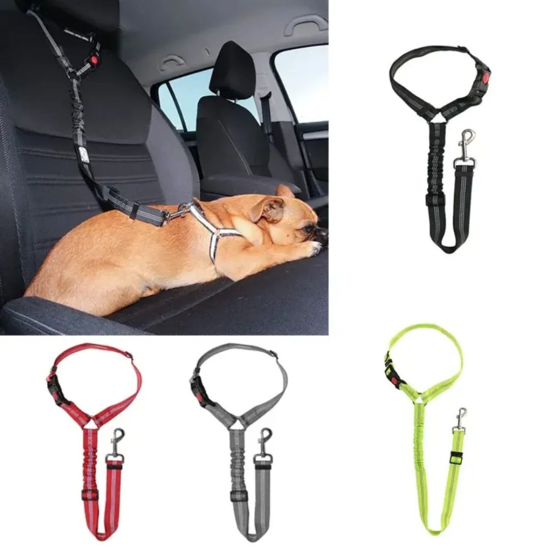 Cinturón de seguridad reflectante para perros, collar de viaje
