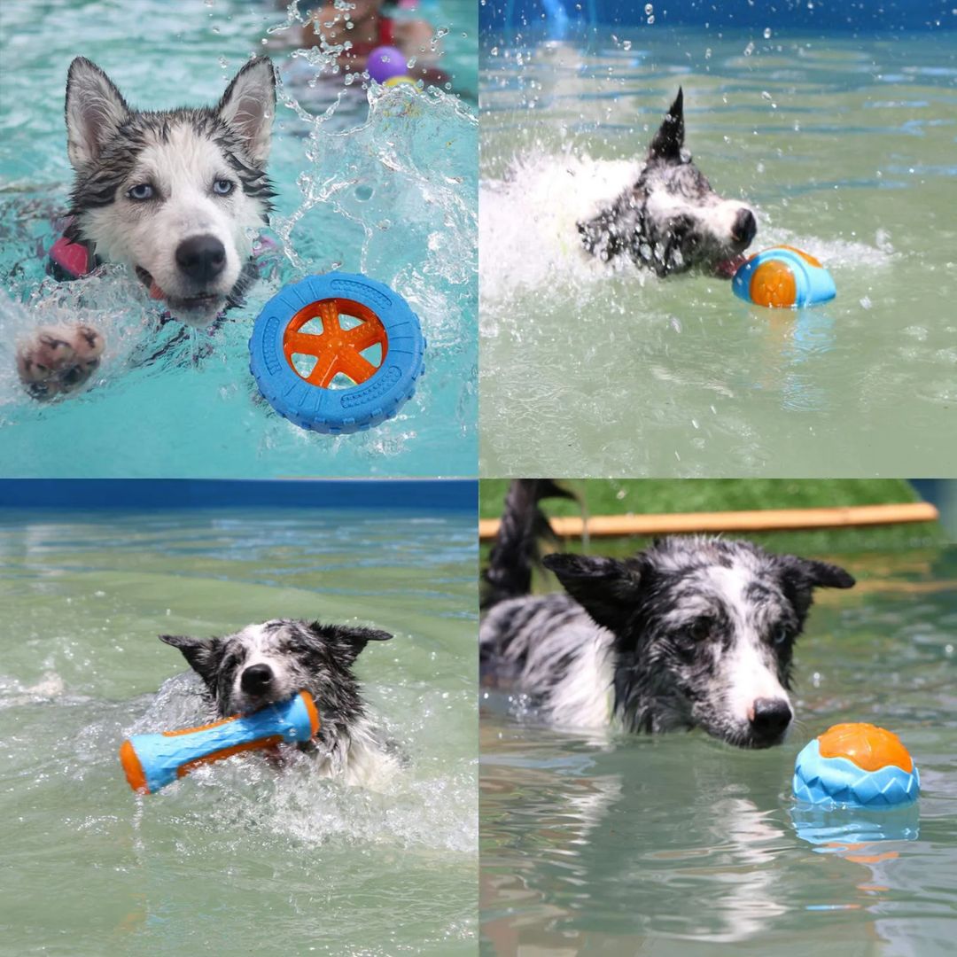Juguete de goma para perros grandes resistente con limpieza dental