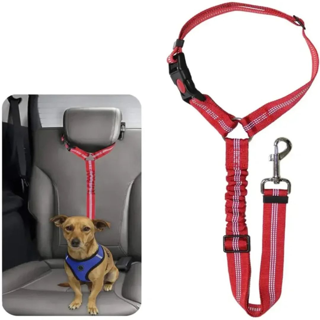 Cinturón de seguridad reflectante para perros, collar de viaje