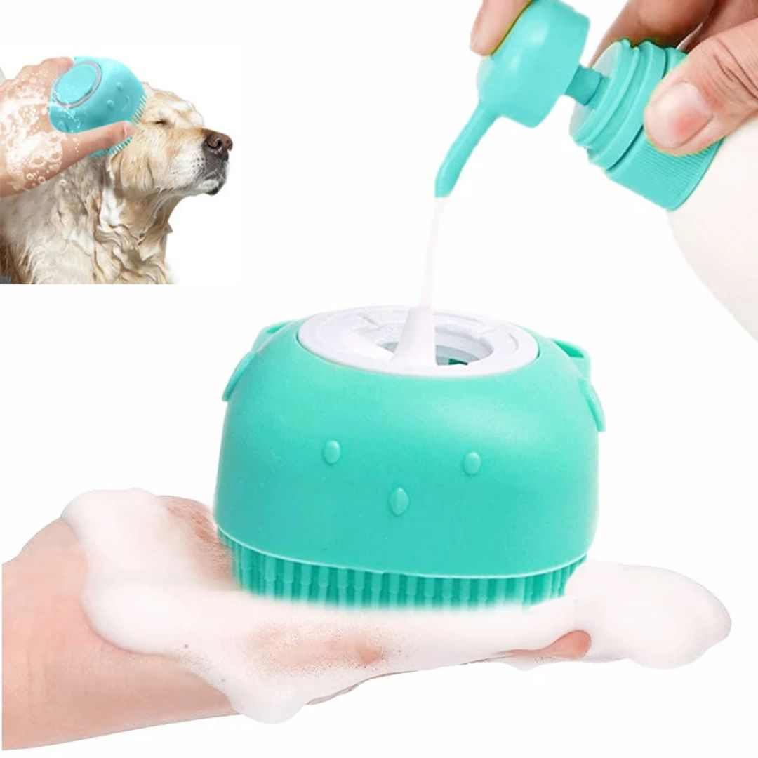 Cepillo de baño de silicona suave para perros