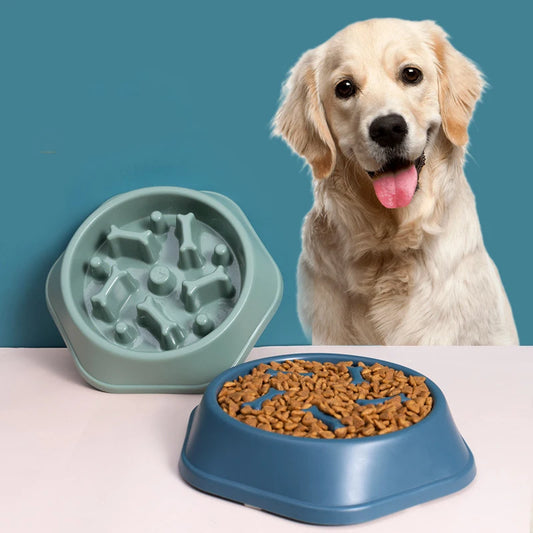 Comedero antiasfixia para perros-Plato de comida de plástico