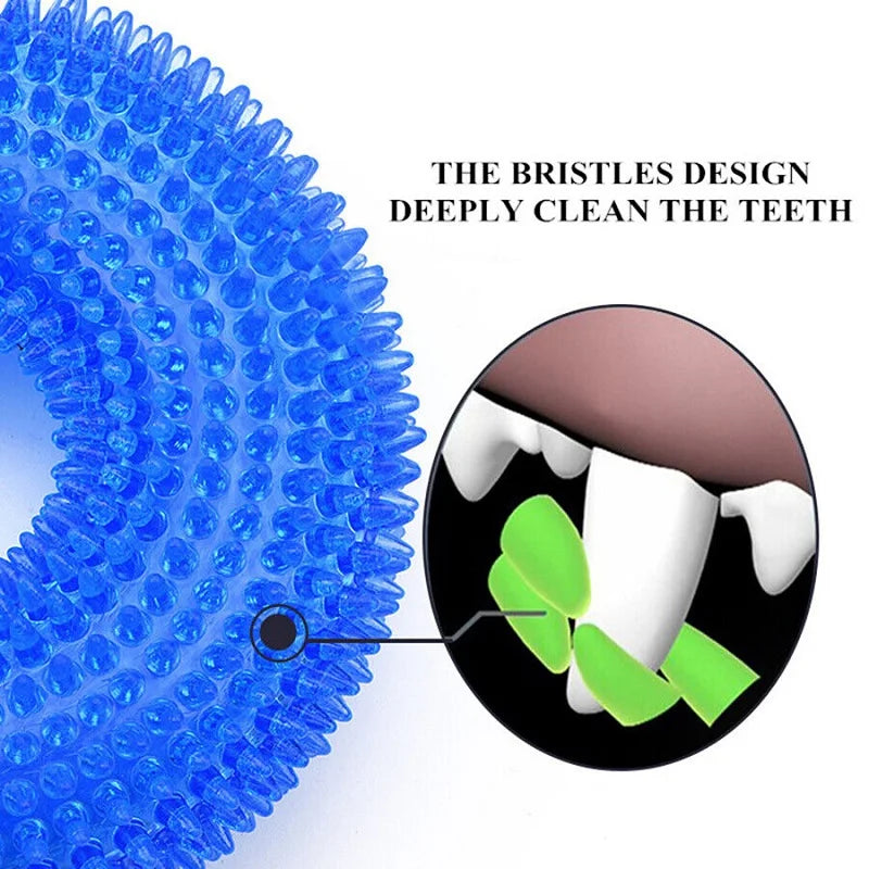 Juguete interactivo para perros con chirrido – mordedora con Púas para limpieza dental