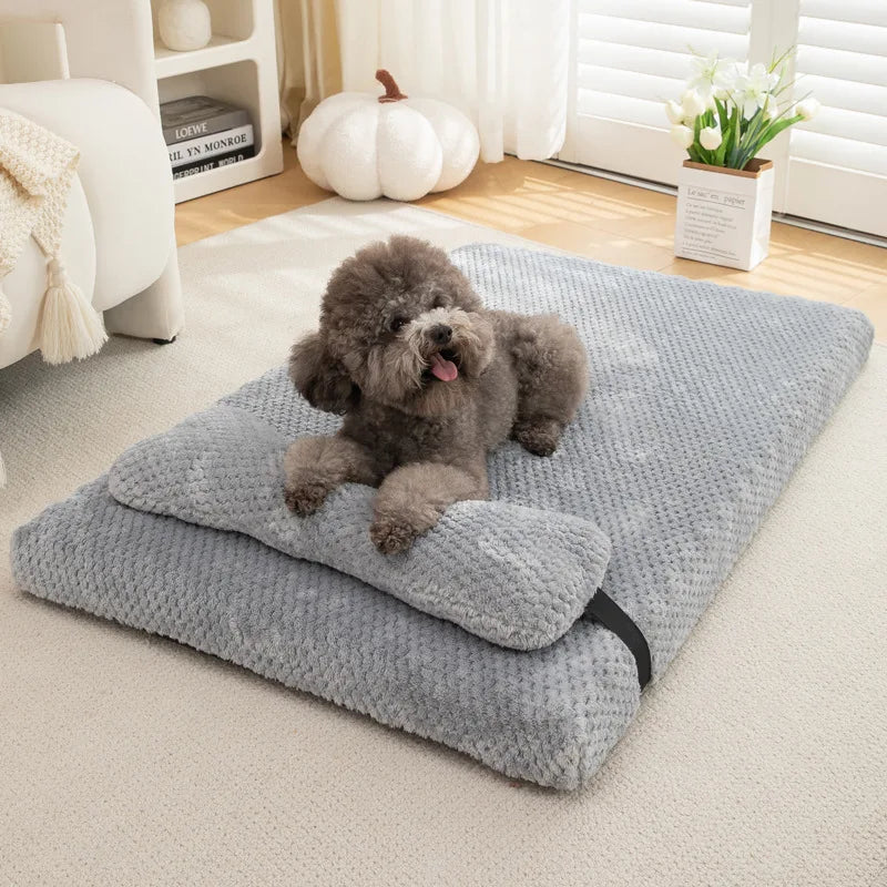 Cama antiestrés para perros – Suave, esponjosa y lavable con almohada