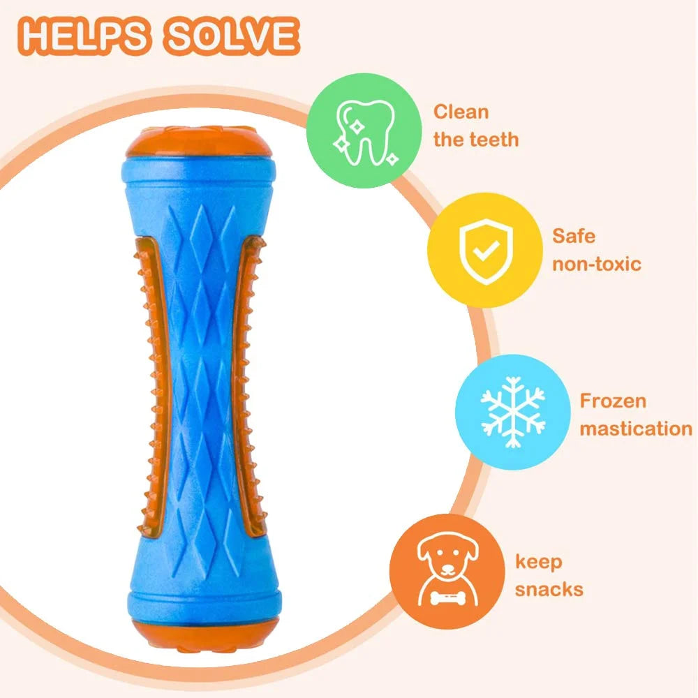 Juguete de goma para perros grandes resistente con limpieza dental