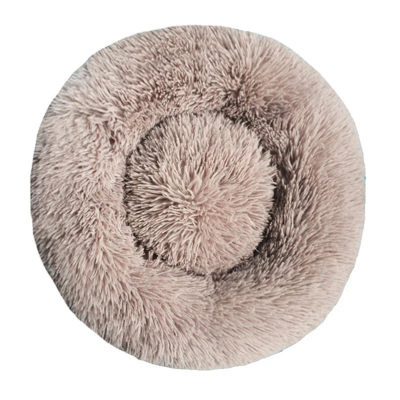 Cama redonda de felpa para Perros – Cálida, Suave y Lavable