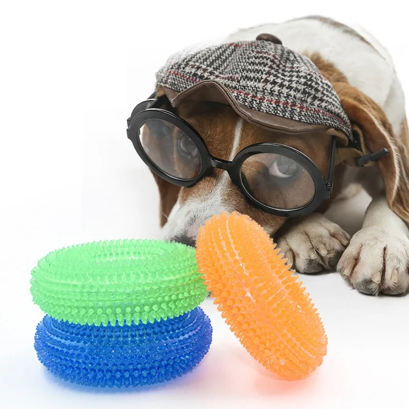 Juguete interactivo para perros con chirrido – mordedora con Púas para limpieza dental