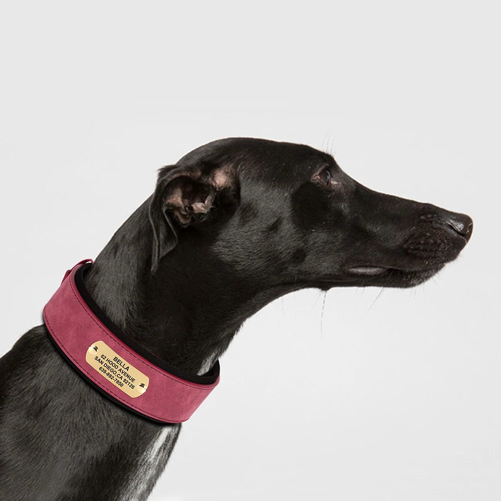 Collar de perro personalizado de cuero PU – Elegancia, resistencia y comodidad