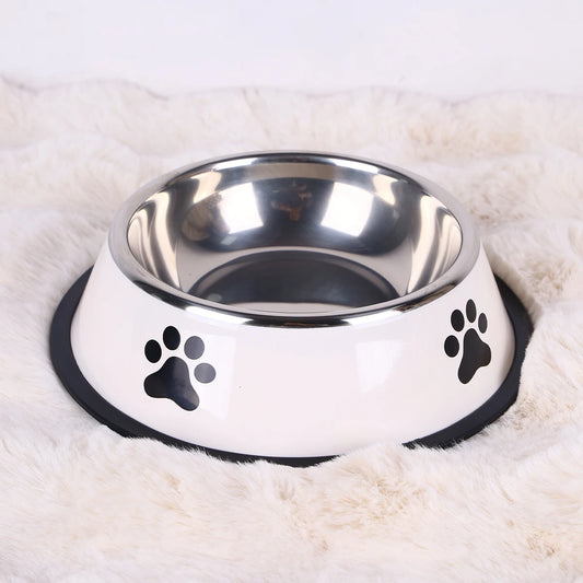 Cuenco de acero inoxidable anticaídas para mascotas