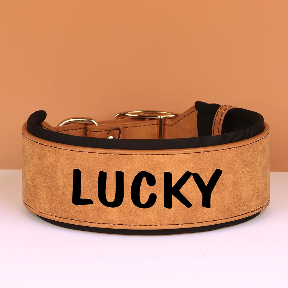 Collar de perro personalizado de cuero PU – Elegancia, resistencia y comodidad