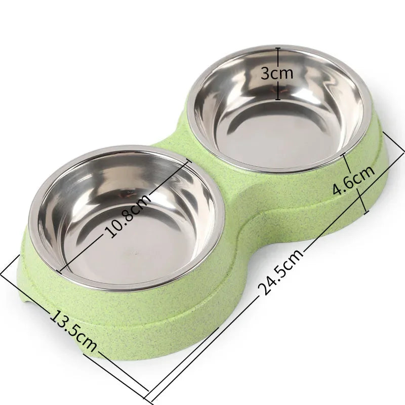 Cuencos dobles de acero inoxidable para perros