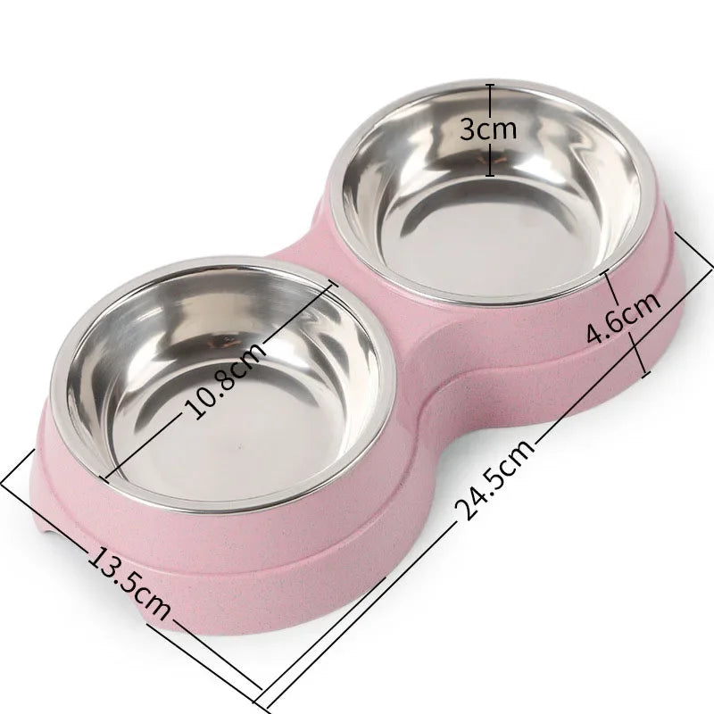 Cuencos dobles de acero inoxidable para perros