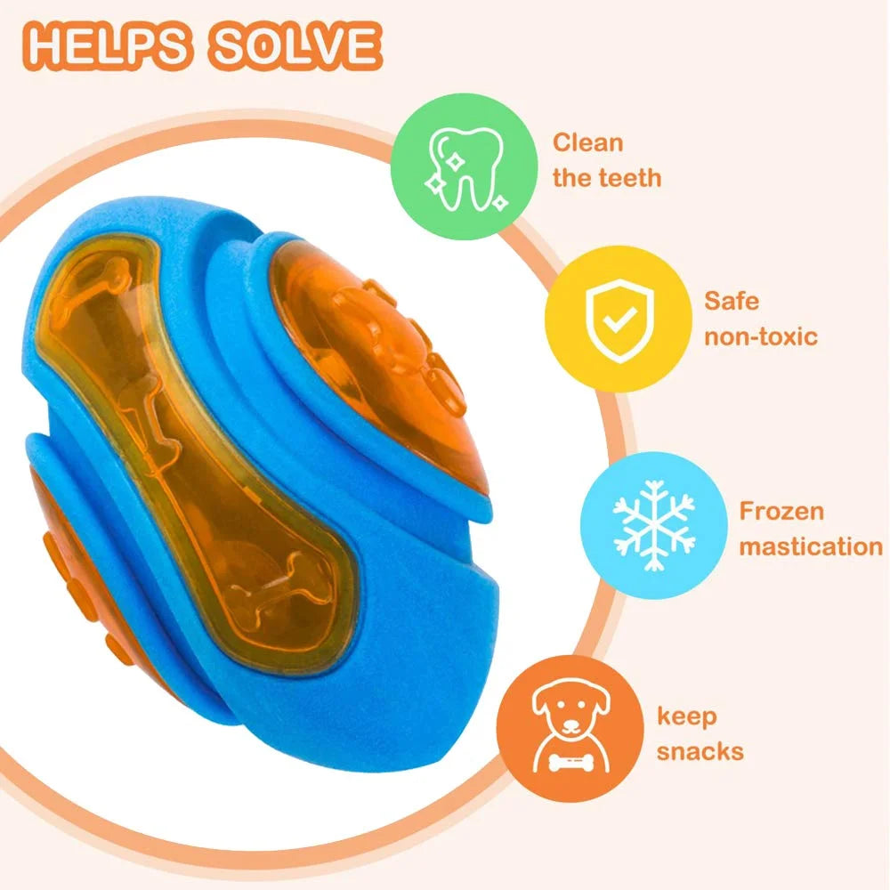 Juguete de goma para perros grandes resistente con limpieza dental