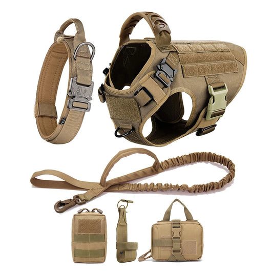 Arnés táctico para perros medianos y grandes – Chaleco de entrenamiento con sistema MOLLE
